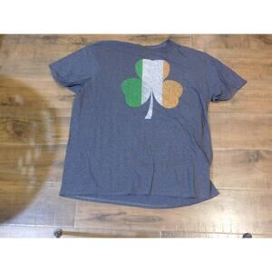 Mens T-Shirt Shamrock Logo Gray Large